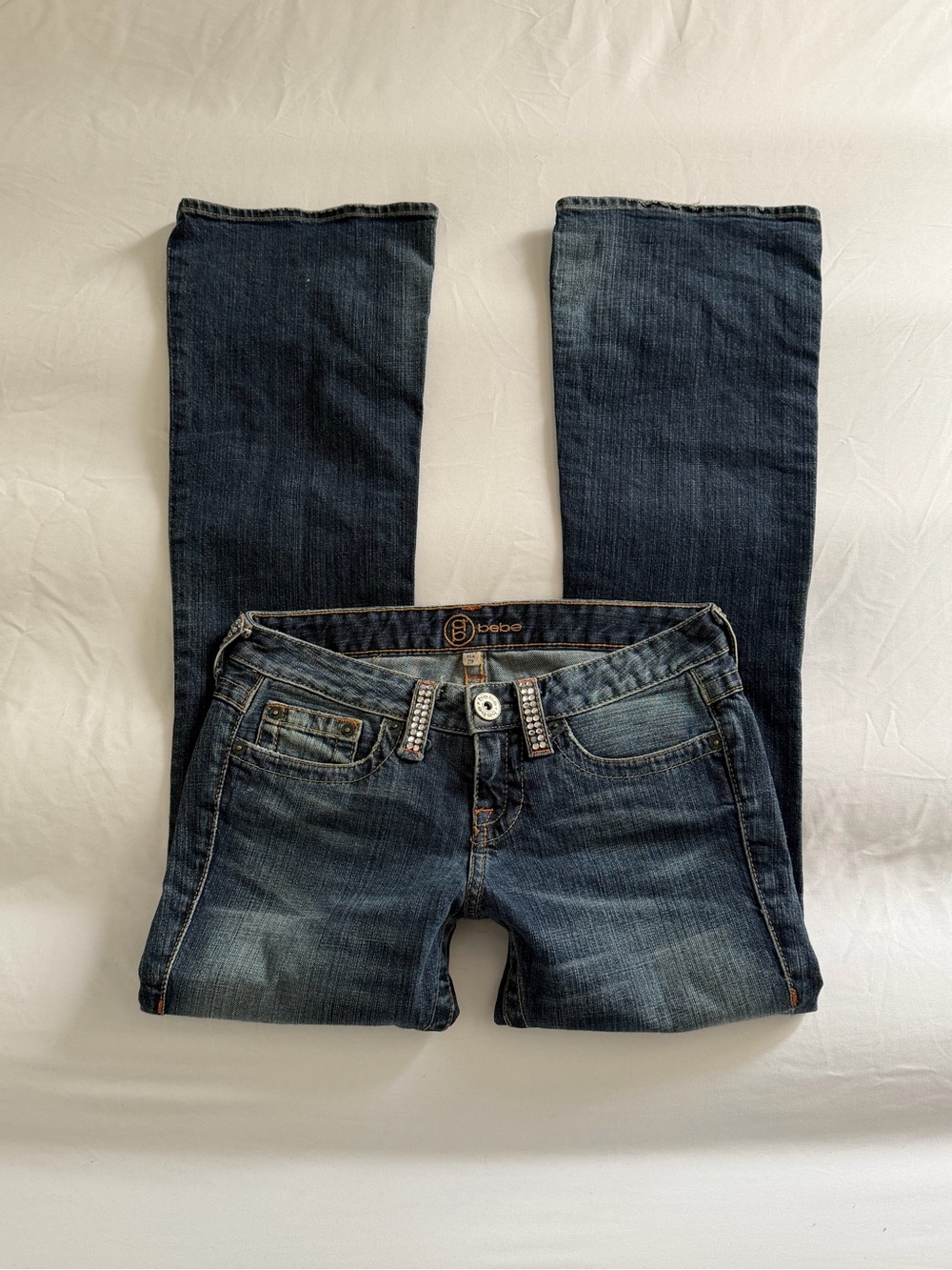 vintage bebe gem embroidered jeans